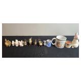 Vintage Bunny Figurine Collection with Avon Candle, Dakin Mug, and Enesco Mini Vase