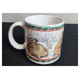 Vintage Bunny Figurine Collection with Avon Candle, Dakin Mug, and Enesco Mini Vase