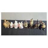 Vintage Bunny Figurine Collection with Avon Candle, Dakin Mug, and Enesco Mini Vase