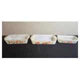 Vintage Set of 3 Flowered Baking Dishes, Tappan Salt & Pepper Shakers, and Pheasant Figurines