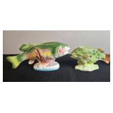 Vintage Fish Planters, Bird Vase, and Animal Figurines Collection