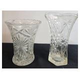 Collection of 5 Pressed Glass Vases and Bowls