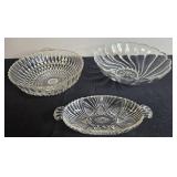 Collection of 5 Pressed Glass Vases and Bowls