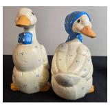 Collection of 7 Vintage Goose Figurines Ceramic and Porcelain, Enesco and Others