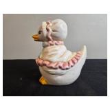 Collection of 7 Vintage Goose Figurines Ceramic and Porcelain, Enesco and Others