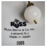 Vintage Collectibles Lot: Russ Bell, Porcelain Girl Figurine, Art Glass Vase, Handpainted Glass Plate