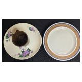Vintage Mixed Dinnerware Collection - Plates, Cups, and Woven Ladle