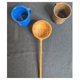 Vintage Mixed Dinnerware Collection - Plates, Cups, and Woven Ladle