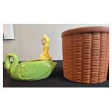 Collection of Vintage Ceramic Figurines and Planters with Elf and Fantasy Themes