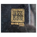 Vintage Mixed Glass Miniature Shot Glass Set with Shibata Japan Decorative Tray