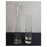 Collection of 3 Vintage Vases and Antique Glass Oil Lamp