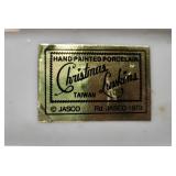 Vintage Christmas Holiday Decor Collection Including Mugs, Figurines, Glasses, and Tin House