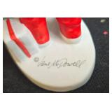 Vintage Christmas Holiday Decor Collection Including Mugs, Figurines, Glasses, and Tin House