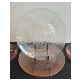 Vintage Pink Depression Glass Dessert Set with 2 Plates and 4 Bowls - display not inc