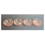 Vintage Pink Depression Glass Dessert Set with 2 Plates and 4 Bowls - display not inc