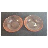 Vintage Pink Depression Glass Dessert Set with 2 Plates and 4 Bowls - display not inc