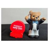 Collection of Ceramic Animal Figurines, Brass Glass House, and Decorative Vase