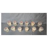 Set of Vintage Glasses with Colorful Game Bird Motifs