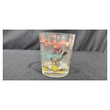 Set of Vintage Glasses with Colorful Game Bird Motifs