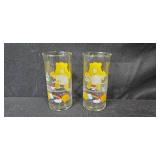 Set of Vintage Cartoon Character Collector Glasses Care Bears and Flintstones