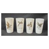 Set of Vintage Wildlife Drinking Glasses with Bird Designs