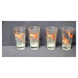 Set of Vintage Wildlife Drinking Glasses with Bird Designs