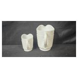 Vintage Hobnail Milk Glass Pitchers and Vases Set