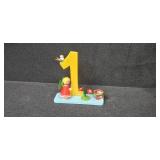 Set of German Wooden Number Candle Holders with Figures - 0 to 9