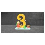 Set of German Wooden Number Candle Holders with Figures - 0 to 9