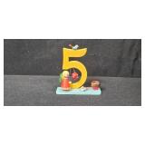 Set of German Wooden Number Candle Holders with Figures - 0 to 9