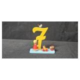 Set of German Wooden Number Candle Holders with Figures - 0 to 9