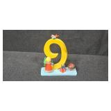 Set of German Wooden Number Candle Holders with Figures - 0 to 9