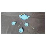 Blue Tea Party Themed Indoor Wind Chime Ornament