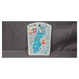 VTG Norwegian Viking Pewter Ship, Swedish Souvenir Plaque and Map Ceramic, with 2 Vintage Made in Japan Owl Figurines