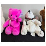 Collection of Plush Stuffed Bears including Pajama Fun Barbie Bear and Coca-Cola Bear