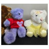 Collection of Plush Stuffed Bears including Pajama Fun Barbie Bear and Coca-Cola Bear