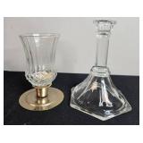 Collection of Vintage Pressed Glass Bowls, Candy Dishes, and Candle Holders