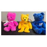 Set of Collectible Plush Bears Inc Pajama Fun Bear Gold
