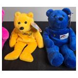 Set of Collectible Plush Bears Inc Pajama Fun Bear Gold