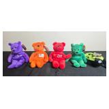 Set of Collectible Plush Bears Inc Pajama Fun Bear Gold