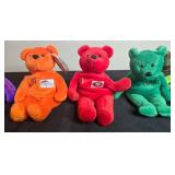 Set of Collectible Plush Bears Inc Pajama Fun Bear Gold