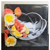 Glass and Porcelain Serving Piece Collection Including Crystal Bowl, Biscuit Jar, and Handled Tray