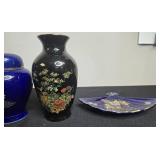 Assorted Vintage Cobalt Blue Decorative Porcelain and Pottery Set - Japan, Taiwan, Bavaria, Limoges