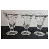 Set of Vintage Glass Sundae Cups with Glass Citrus Juicer
