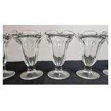 Set of Vintage Glass Sundae Cups with Glass Citrus Juicer