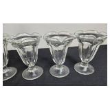 Set of Vintage Glass Sundae Cups with Glass Citrus Juicer
