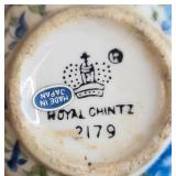 Set of Vintage Porcelain Mini Pitcher and Bowl Sets, Mixed Floral Patterns Inc Japan, Royal Chintz, Royal Crown, Avon