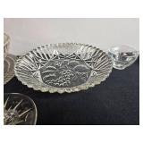 Assorted Vintage Pressed Glass Serving Bowls and Cups Set
