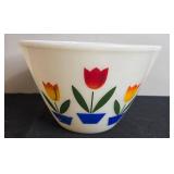 Collection of Vintage Avon Bottles and Fire-King Tulip Mixing Bowl