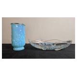 Collection of Vintage Avon Bottles and Fire-King Tulip Mixing Bowl